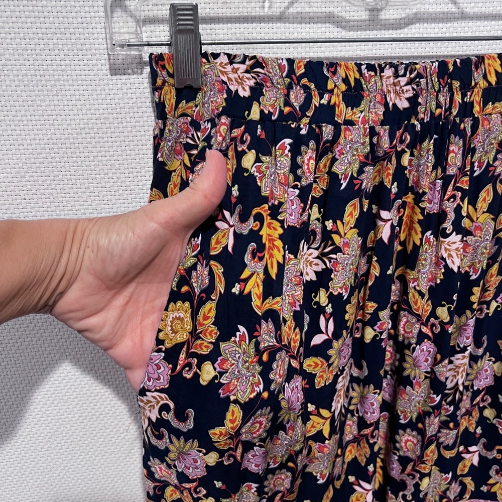 Ces Femme Hippie Boho Floral Paisley Tiered Maxi Skirt Pockets‎ Medium Tall - Picture 4 of 10